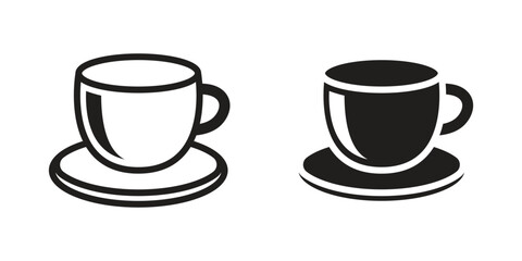 Vector Simple Coffee Cup Silhouette Icons