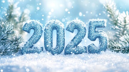 Blue 2025 greeting card
