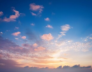 background of sunrise sky with gentle colors of soft clouds