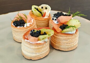 canape with salmon