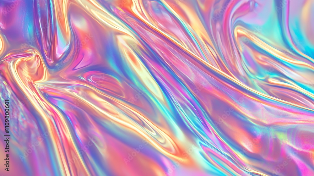 Poster abstract holographic backdrop. shimmering texture in rainbow colors. dynamic patterns reflecting lig