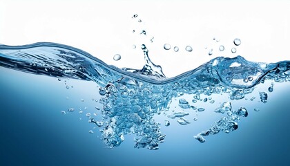 water splash with bubbles of air isolated background