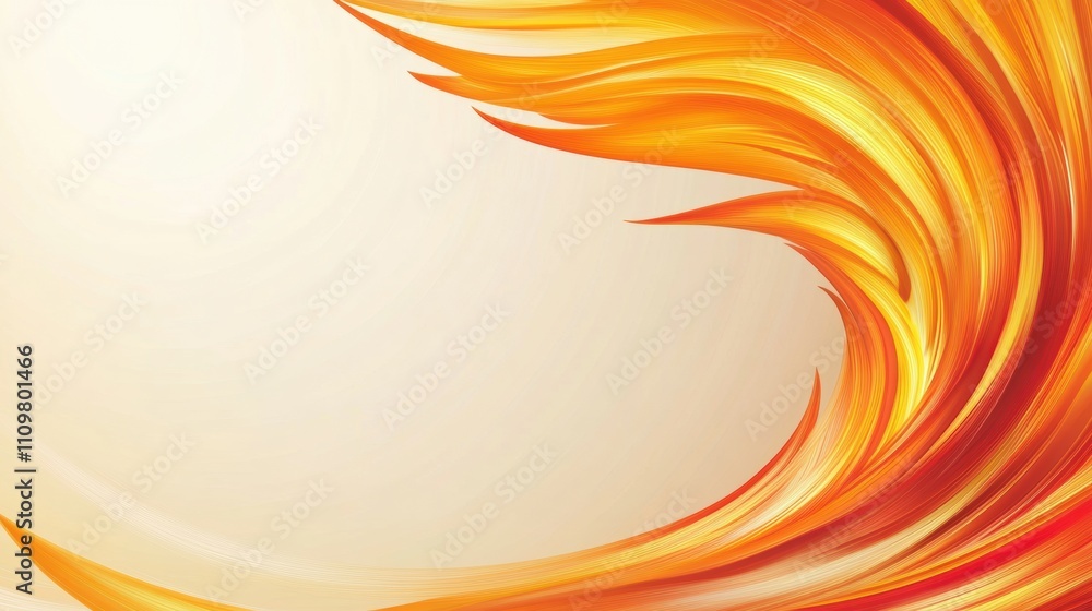 Poster abstract orange and yellow swirls create a dynamic and vibrant visual effect, ai