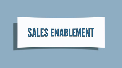 Sales enablement.. A card isolated on blue background.