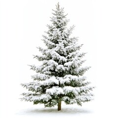 Fototapeta premium Elegant White Winter Tree. Isolated Festive Decoration for the Holiday Season on a Clean Background