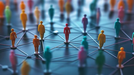 A diverse network of interconnected people portraits symbolizing social connections and professional networking