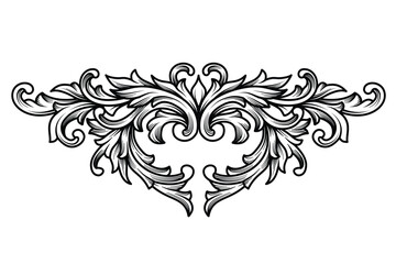 Illustration vector Vintage Baroque Victorian border floral pattern frame border Flourish engraved scroll ornament. Luxury Symmetrical romantic pattern arabesque filigree, calligraphic, swirl element