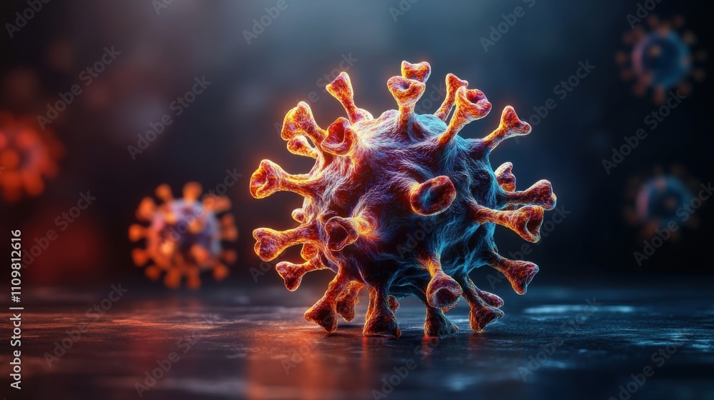 Poster 3d visualization of virus lifecycle in virtual reality