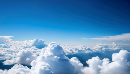 beautiful blue sky above white fluffy clouds natural beauty cloudscape breathtaking view dreamland