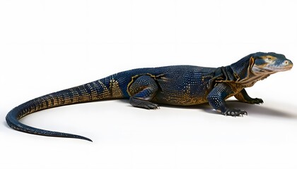 Fototapeta premium Asian Water Monitor on White Background