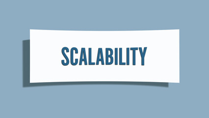 scalability.. A card isolated on blue background.