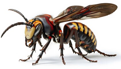 Asian Giant Hornet on White Background