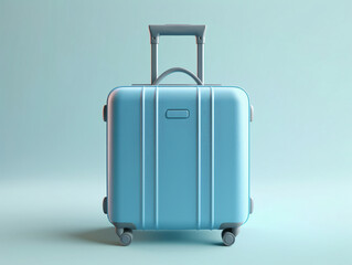 Blue Suitcase Displayed on Plain White Background Highlighting Its Travel-Ready Design and Sleek Appearance