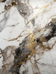 White Marble Texture With Gold Veining Highlights, Ideal for Elegant Interiors and Design Applications