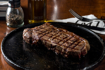 grilled steak on a grill