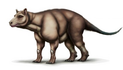 Obraz premium Archaeotherium on White Background