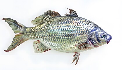 Fototapeta premium Asian Carp on White Background
