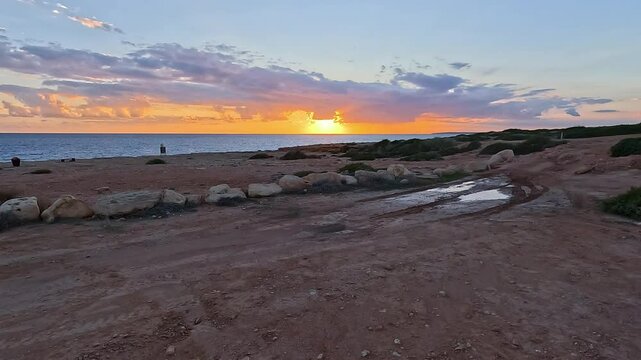 Sunset over Cabe Greko Cliffs in Cyprus beautiful color colour 