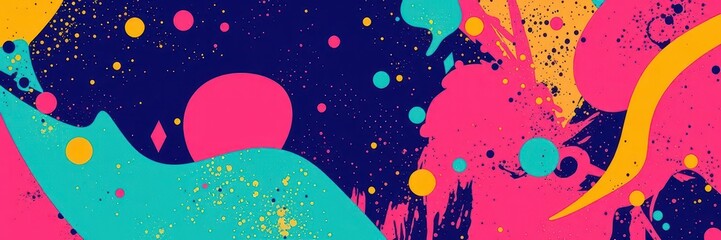 Naklejka premium Pop art inspired image effect with bright colors and bold lines creating a retro and vibrant aesthetic, background, abstract