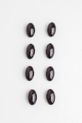 Black gel vitamin and mineral capsules. Dietary supplement. Phytotherapy.