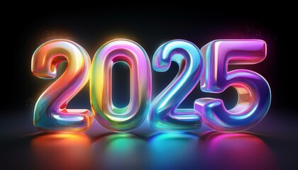 Iridescent numbers  shimmering with holographic hues. Radiant, translucent, and futuristic, they exude an ethereal glow, creating a surreal and luminous design.