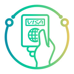passport Line Gradient Icon