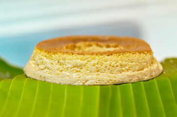 Milk ans eggs Pudding or Pudim de leite. Brazilian dessert homemade caramel custard pudding. Traditional brazilian flan
