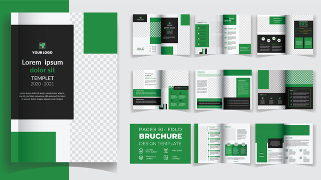 16 pages editable brochure template layout design, company profile brochure layout, corporate business booklet, simple style and modern layout, bifold brochure, annual report template, annual report, 