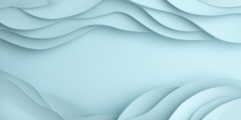 Elegant abstract blue paper waves in minimalist layered design
