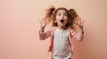 Surprised little girl with expression