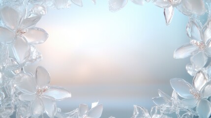 Elegant floral ice frame inspired by nature's beauty