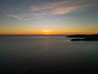 Rocky coast of the Adriatic Sea in Montenegro - drone view