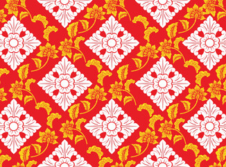 Indonesian batik motifs with very distinctive plant patterns