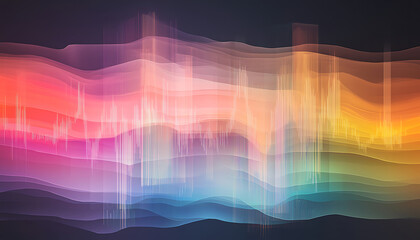 Abstract colorful waves representing financial trends and data analysis, showcasing vibrant hues of pink, orange, and blue, creating dynamic visual experience
