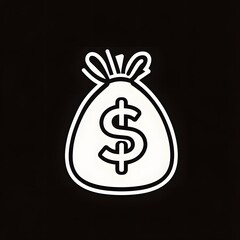 Fototapeta premium Money Bag Icon Representing Financial Wealth