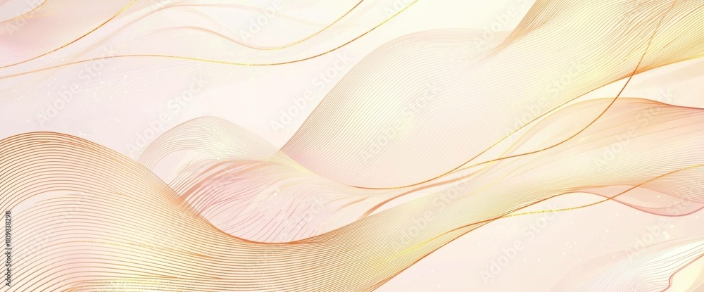 Poster soft pastel abstract waves creating a gentle flow, evoking a calming and serene atmosphere. ideal fo