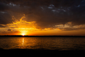 sunrise over lake thunderbird, OK.