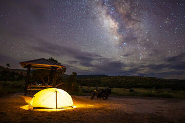 camping in the night