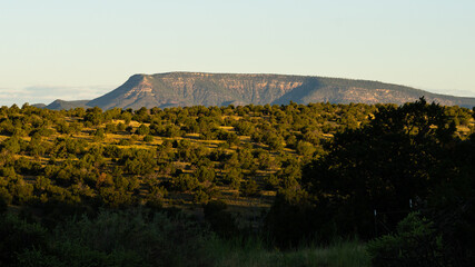 sunrise in the mountains in New Mexico, USA.