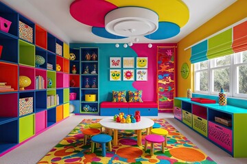 Dynamic 3D Playroom Design for Kids with Fun and Colorful Elements