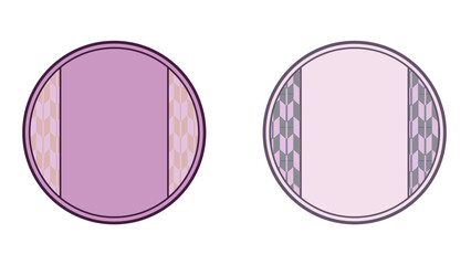 丸の両端に矢絣模様。和柄。２つセット。濃いピンクと薄いピンク。
