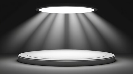 Illuminated Circular Platform Stage Spotlit Presentation