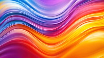 Colorful abstract wave patterns with vibrant gradients flowing in shades of purple, pink, orange, and yellow creating a dynamic visual experience.