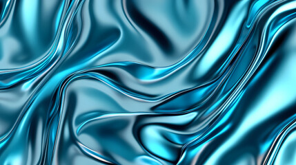Obraz premium Reflected shimmering blue foil texture background with metallic luster and wrinkled surface. Shimmering. Illustration