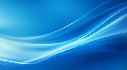 Naklejka premium Symmetrical blue background with glowing light effect and curved lines