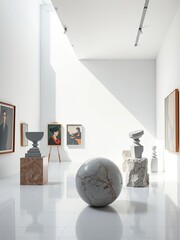 An art magazine with stunning visuals of paintings and sculptures, painting, sculpture, art, gallery, creativity