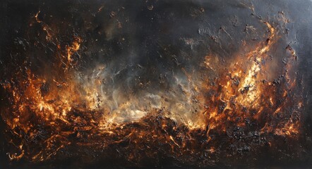 Naklejka premium Burning embers and particles delicately floating on the dark