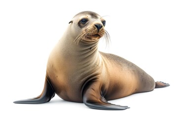 sea lion isolated on white background.
