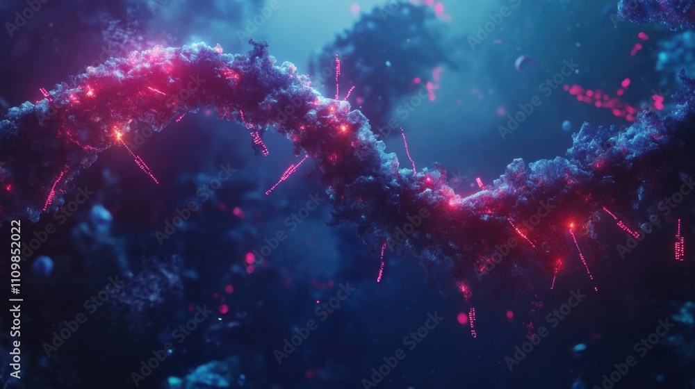 Aufkleber abstract colorful molecular structure in surreal digital environment