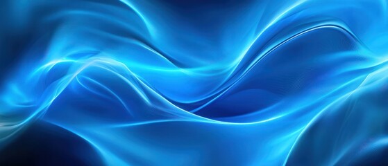 Obraz premium Abstract blue waves creating a fluid, dynamic visual effect.